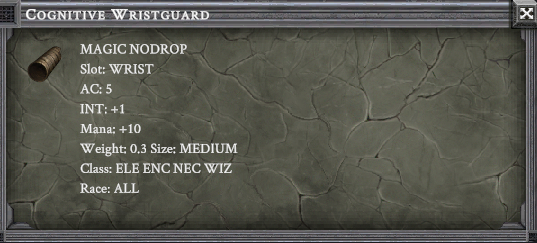 COGNITIVE WRISTGUARD item card